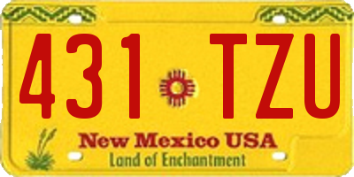 NM license plate 431TZU