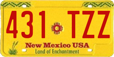 NM license plate 431TZZ