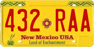 NM license plate 432RAA