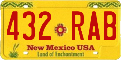 NM license plate 432RAB