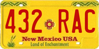 NM license plate 432RAC