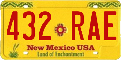 NM license plate 432RAE