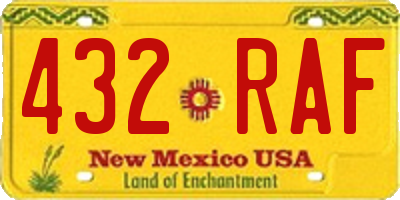 NM license plate 432RAF