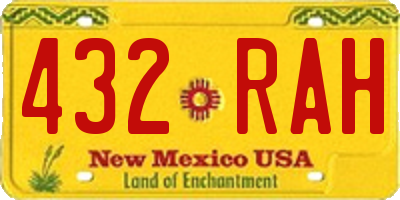 NM license plate 432RAH