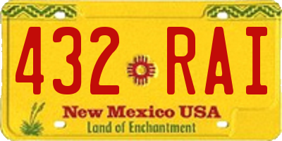 NM license plate 432RAI