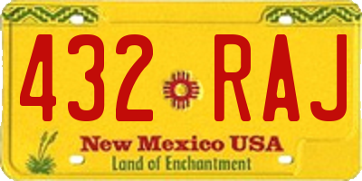 NM license plate 432RAJ