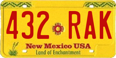 NM license plate 432RAK