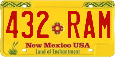 NM license plate 432RAM