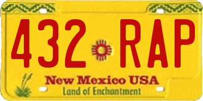 NM license plate 432RAP