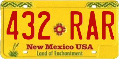NM license plate 432RAR