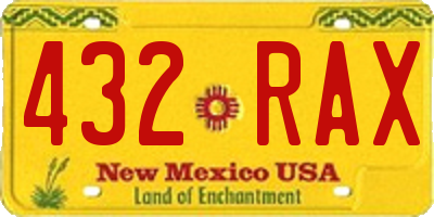 NM license plate 432RAX