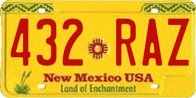 NM license plate 432RAZ