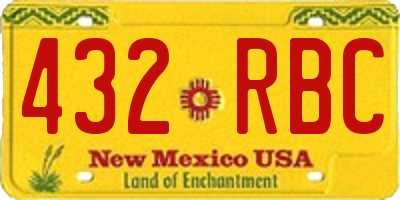 NM license plate 432RBC
