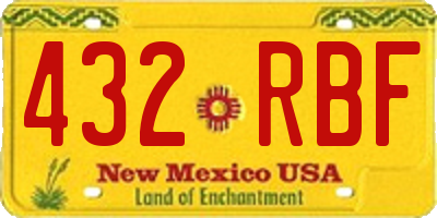 NM license plate 432RBF