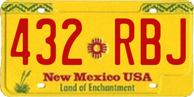 NM license plate 432RBJ