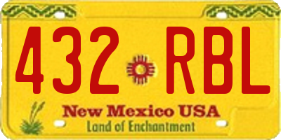 NM license plate 432RBL