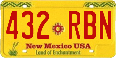 NM license plate 432RBN