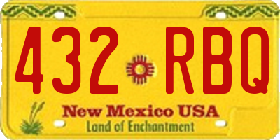 NM license plate 432RBQ
