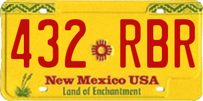 NM license plate 432RBR