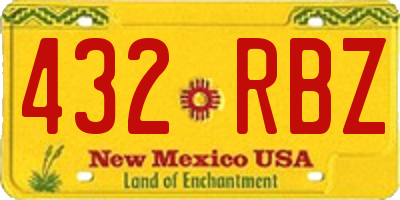 NM license plate 432RBZ