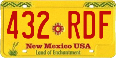 NM license plate 432RDF