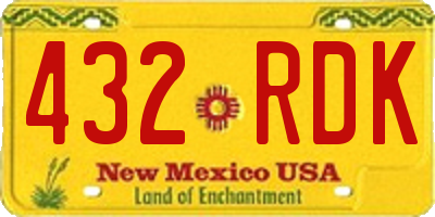 NM license plate 432RDK