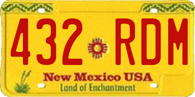 NM license plate 432RDM