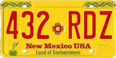 NM license plate 432RDZ