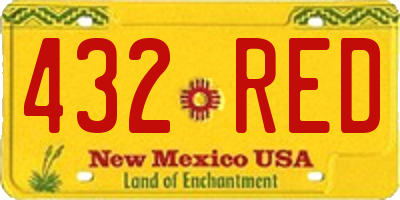 NM license plate 432RED