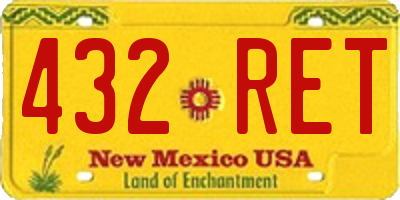 NM license plate 432RET