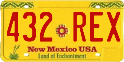 NM license plate 432REX