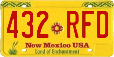 NM license plate 432RFD