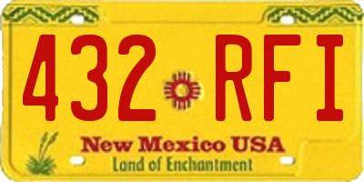 NM license plate 432RFI