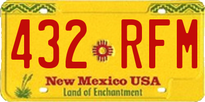 NM license plate 432RFM