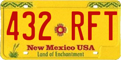 NM license plate 432RFT