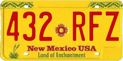 NM license plate 432RFZ
