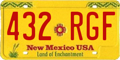 NM license plate 432RGF
