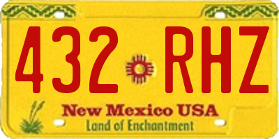 NM license plate 432RHZ