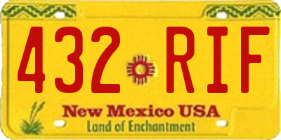 NM license plate 432RIF
