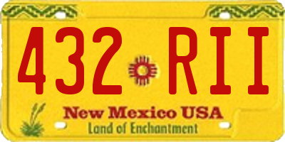 NM license plate 432RII