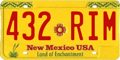 NM license plate 432RIM