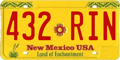 NM license plate 432RIN