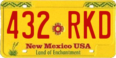NM license plate 432RKD
