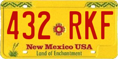 NM license plate 432RKF