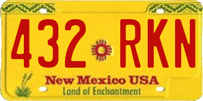 NM license plate 432RKN