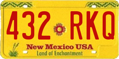 NM license plate 432RKQ