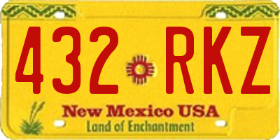 NM license plate 432RKZ