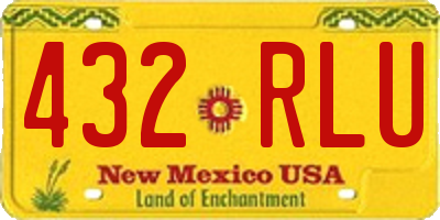 NM license plate 432RLU