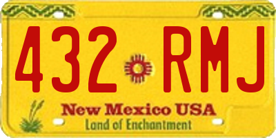 NM license plate 432RMJ