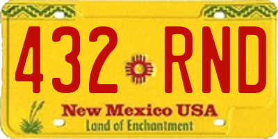NM license plate 432RND